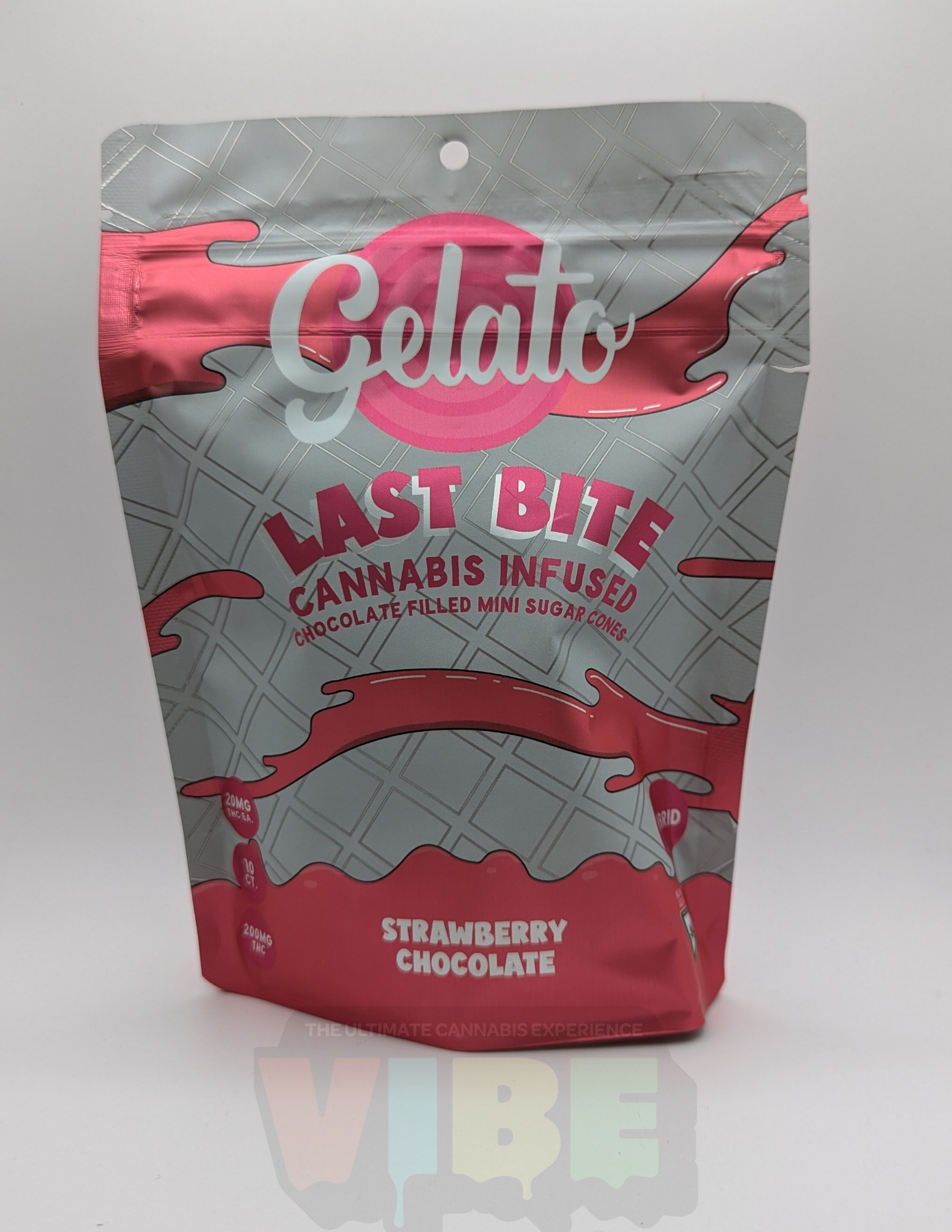 Photograph of product: Gelato Last Bites | Strawberry White Chocolate | 200mg | REC