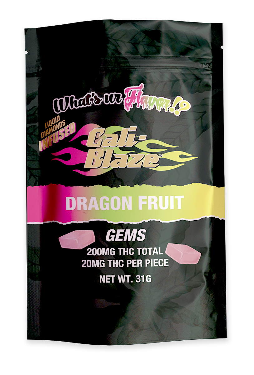 Photograph of product: Cali Blaze | Dragon Fruit | Infused Gummies | 200mg | Hybrid
