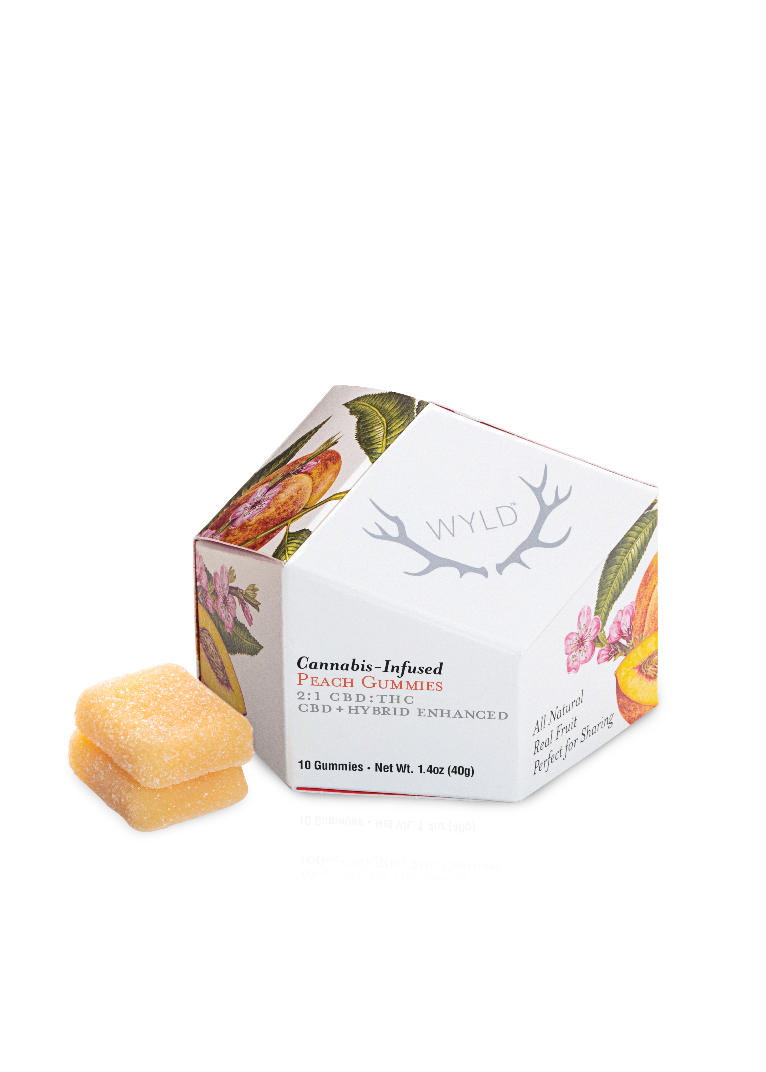 Photograph of product: 50mg TH-oui / 100mg CBD Gummy | Peach (Hybrid)