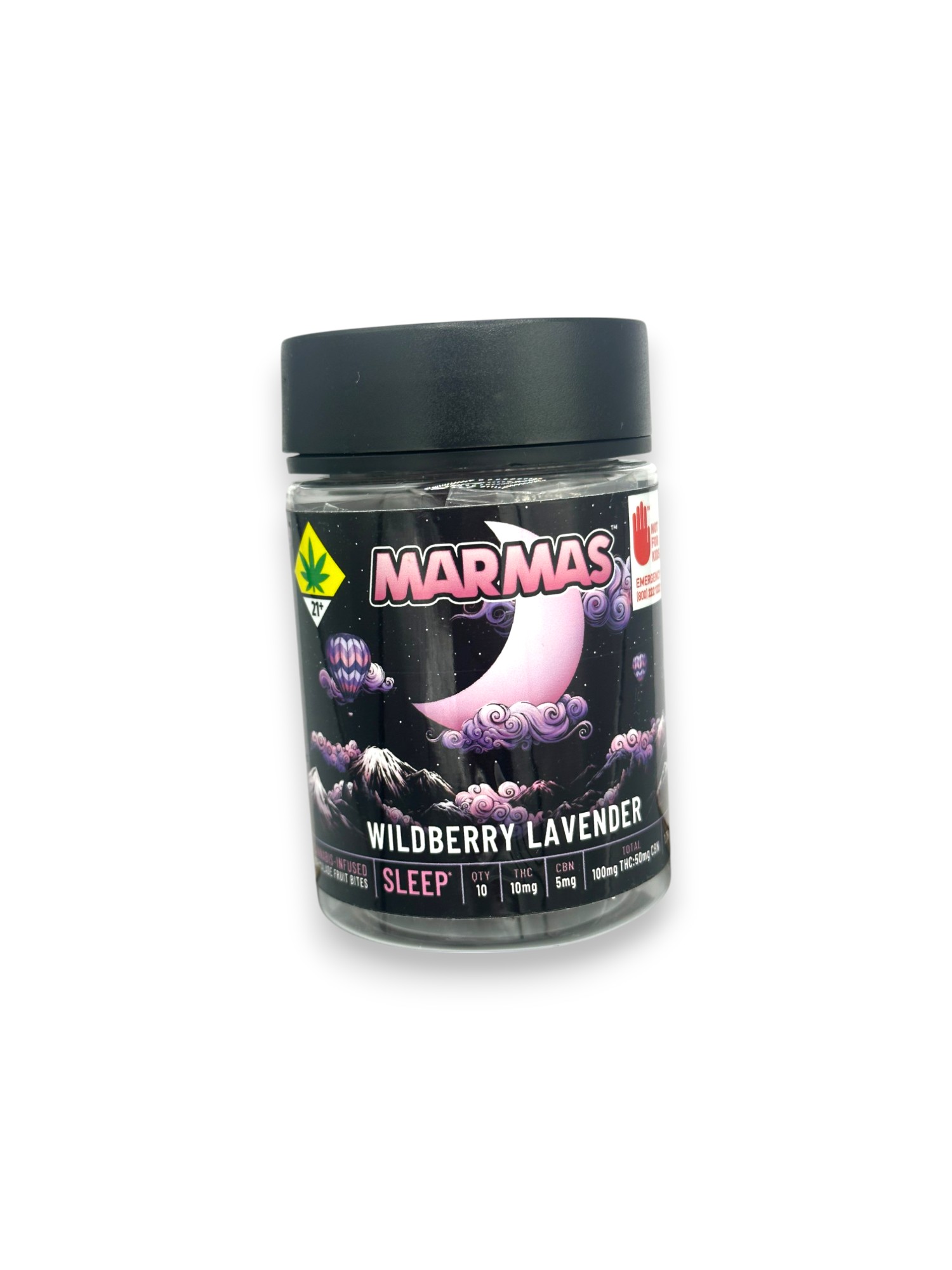 Photograph of product: CBN 1:2 Wildberry Lavender 150mg Oui'd Gummies (Marmas)