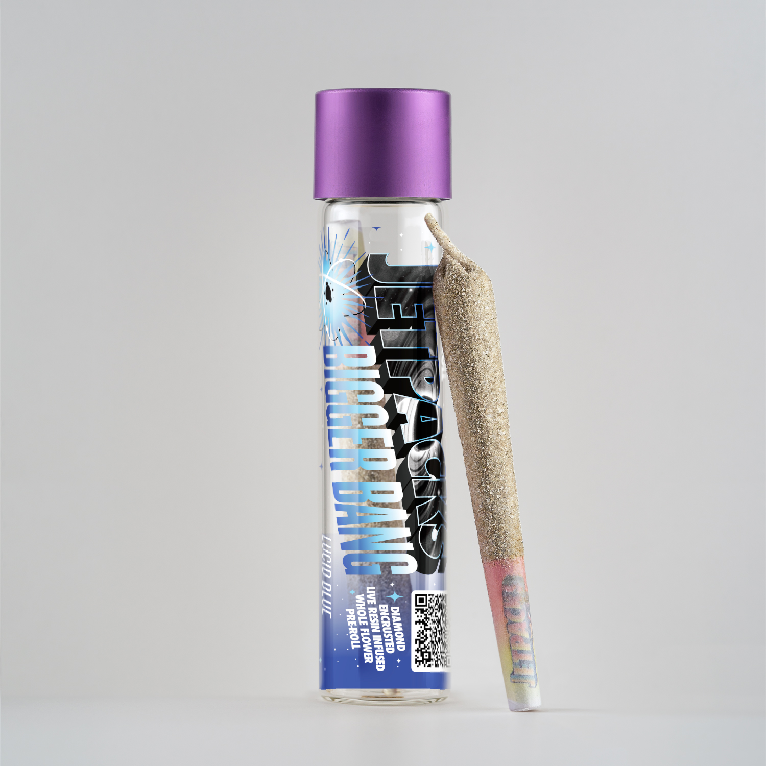 Photograph of product: Jetpacks | Lucid Blue Bigger Bang Diamond Infused Pre-Roll