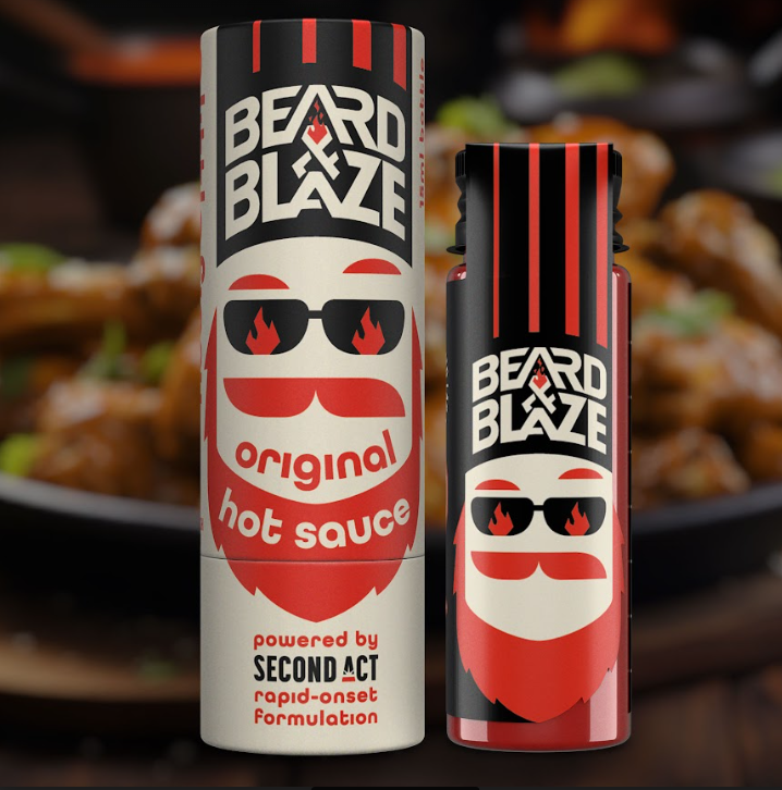 Photograph of product: Condiment | Beard & Blaze Hot Sauce | 10mg | Second Act Oui'd