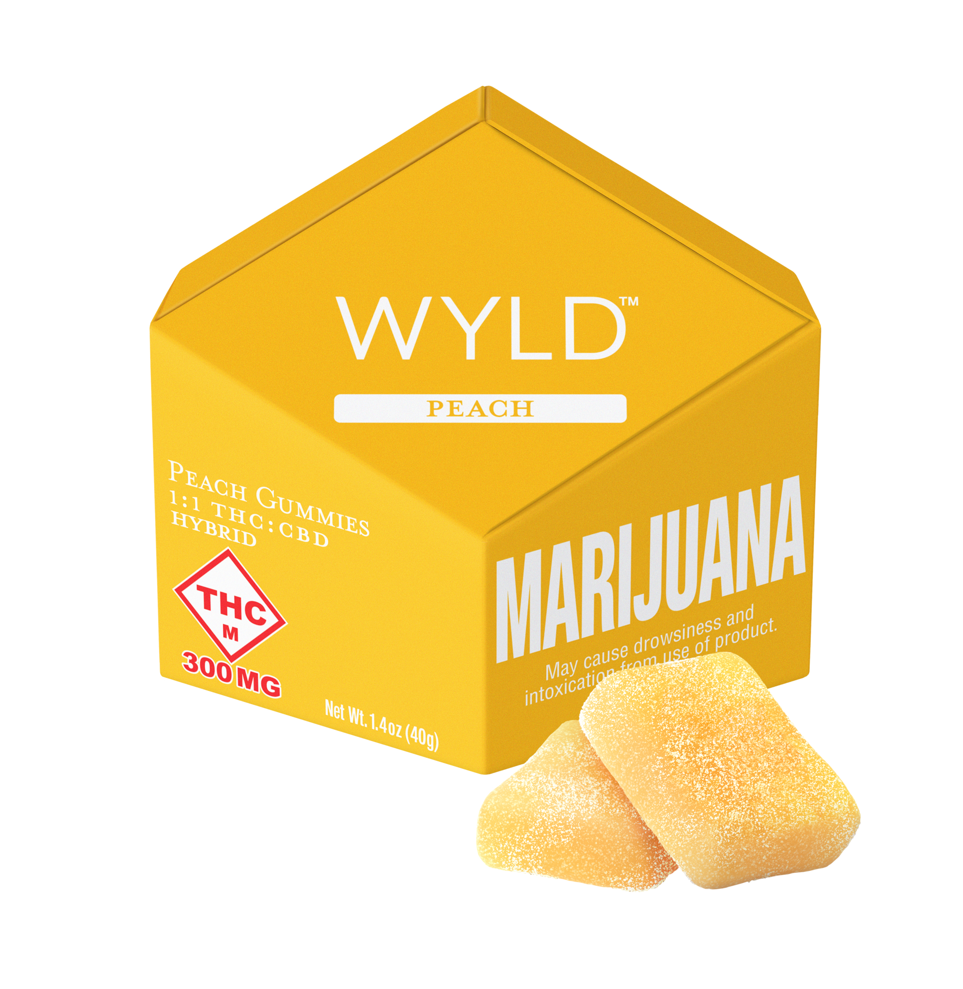 Photograph of product: Peach 1:1 CBD Gummies (300mg)
