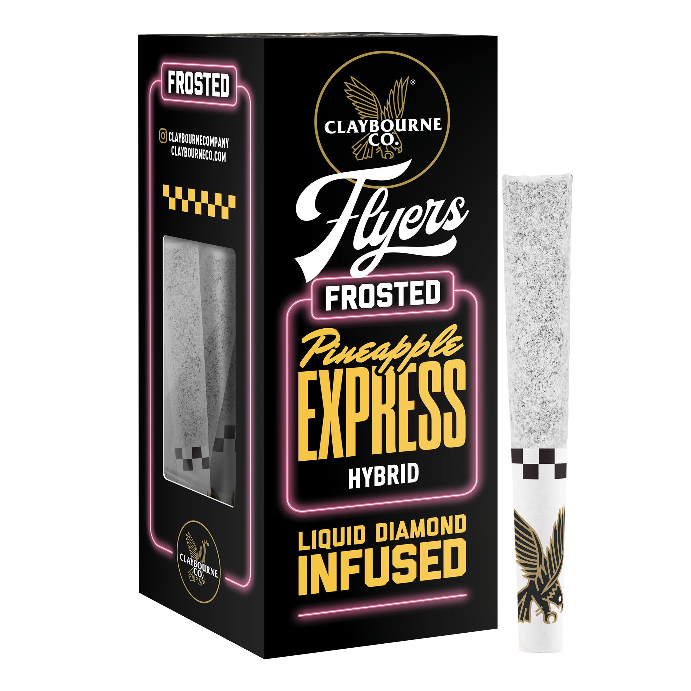Photograph of product: Claybourne Co. Flyers Frosted Pineapple Express (H) Infused Multipack 0.5g 3pk