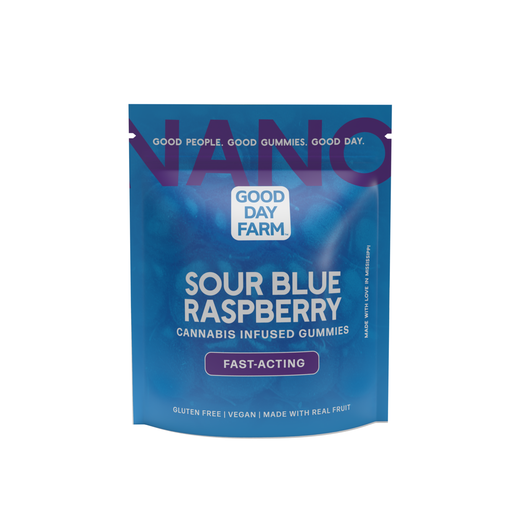 Photograph of product: Sour Blue Raspberry | NANO Gummies 100mg