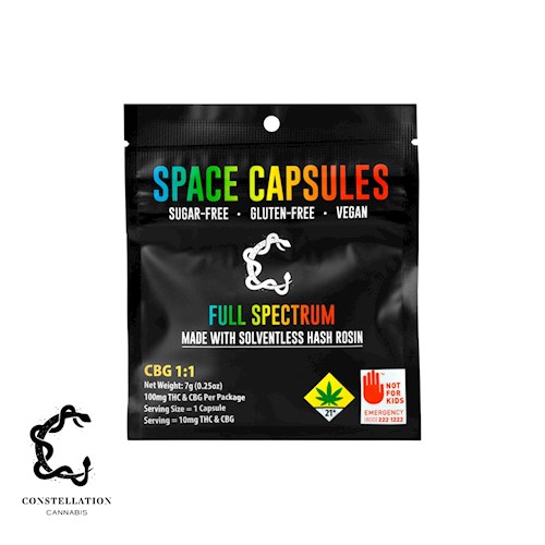 Photograph of product: 1:1 CBG Space Capsules 10-pack | 200mg