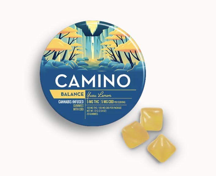 Photograph of product: Camino I Yuzu Lemon (H) 1:1 CBD:TH-oui 20pk 5mg Gummies