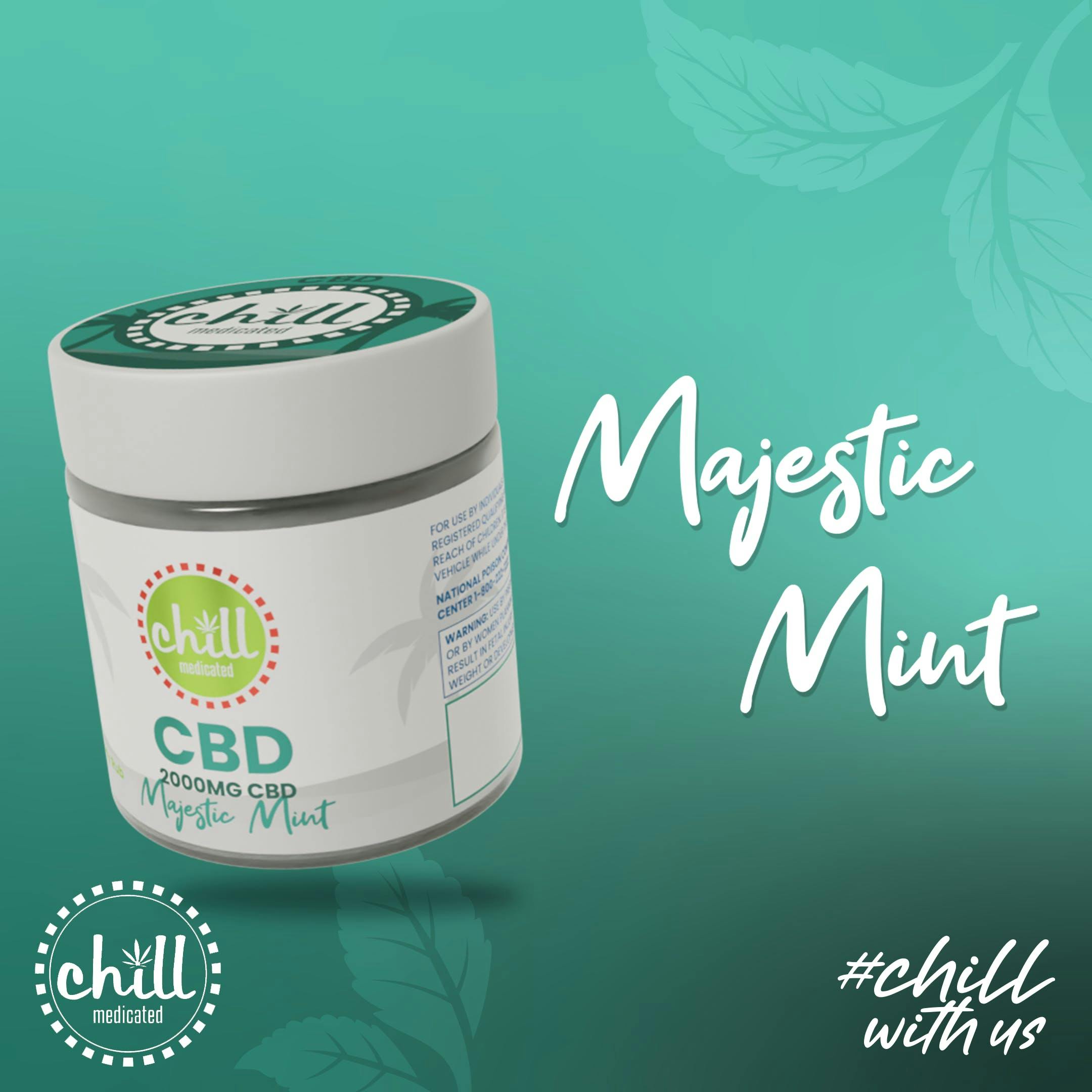 Photograph of product: CHILL MEDICATED | Topical | 1:1 | Majestic Mint Maxx Body Rub | 1000mg TH-oui:CBD