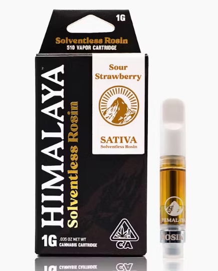 Photograph of product: HIMALAYA | SOUR STRAWBERRY | SOLVENTLESS LIVE ROSIN CART | 1G