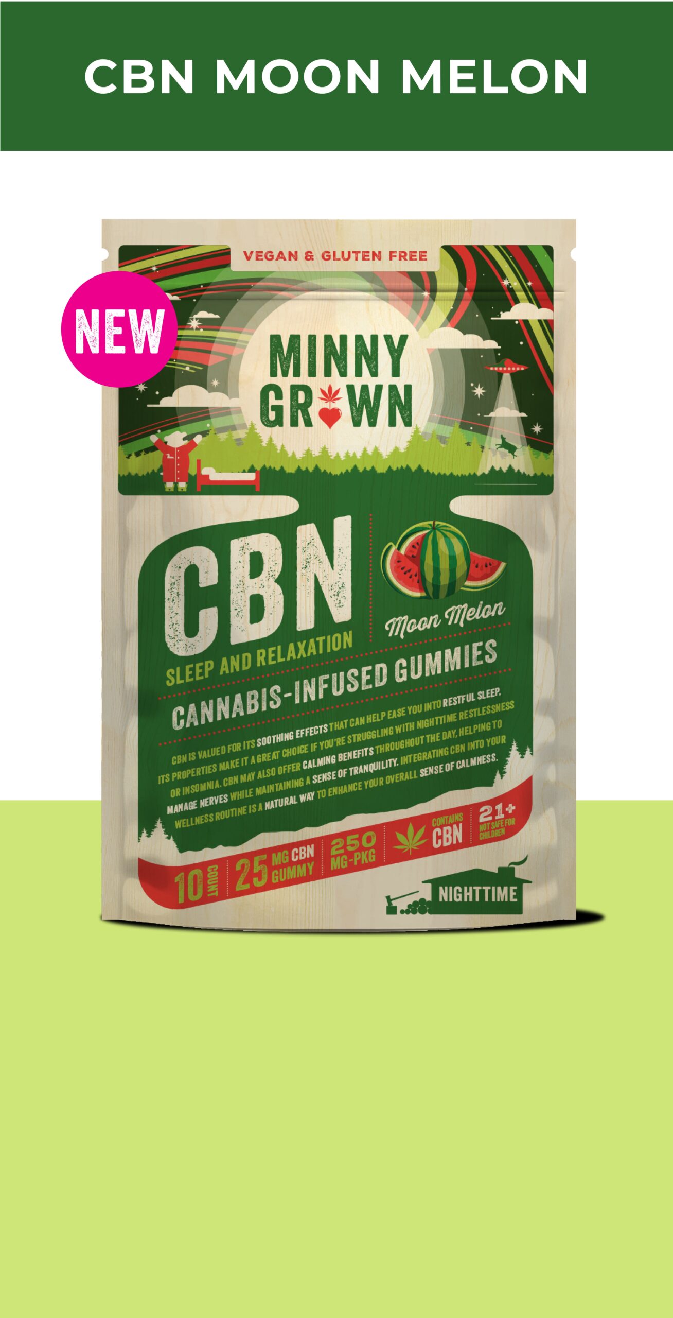 Photograph of Product: MINNY Grown | Moon Melon | 250mg CBN