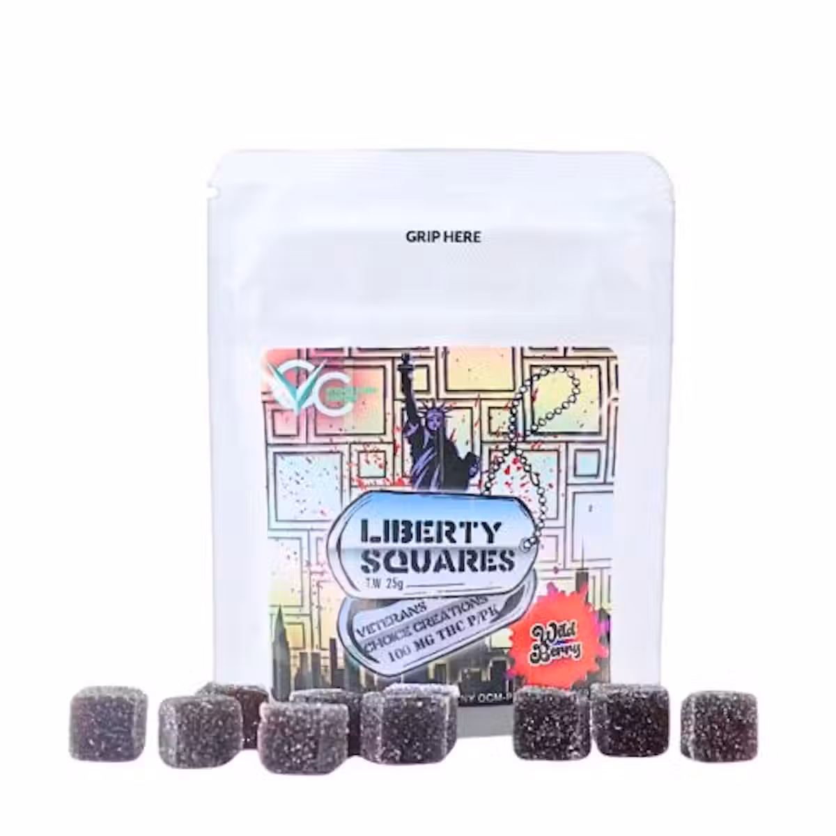 Photograph of product: Veteran's Choice Liberty Squares 10pk - Wild Berry