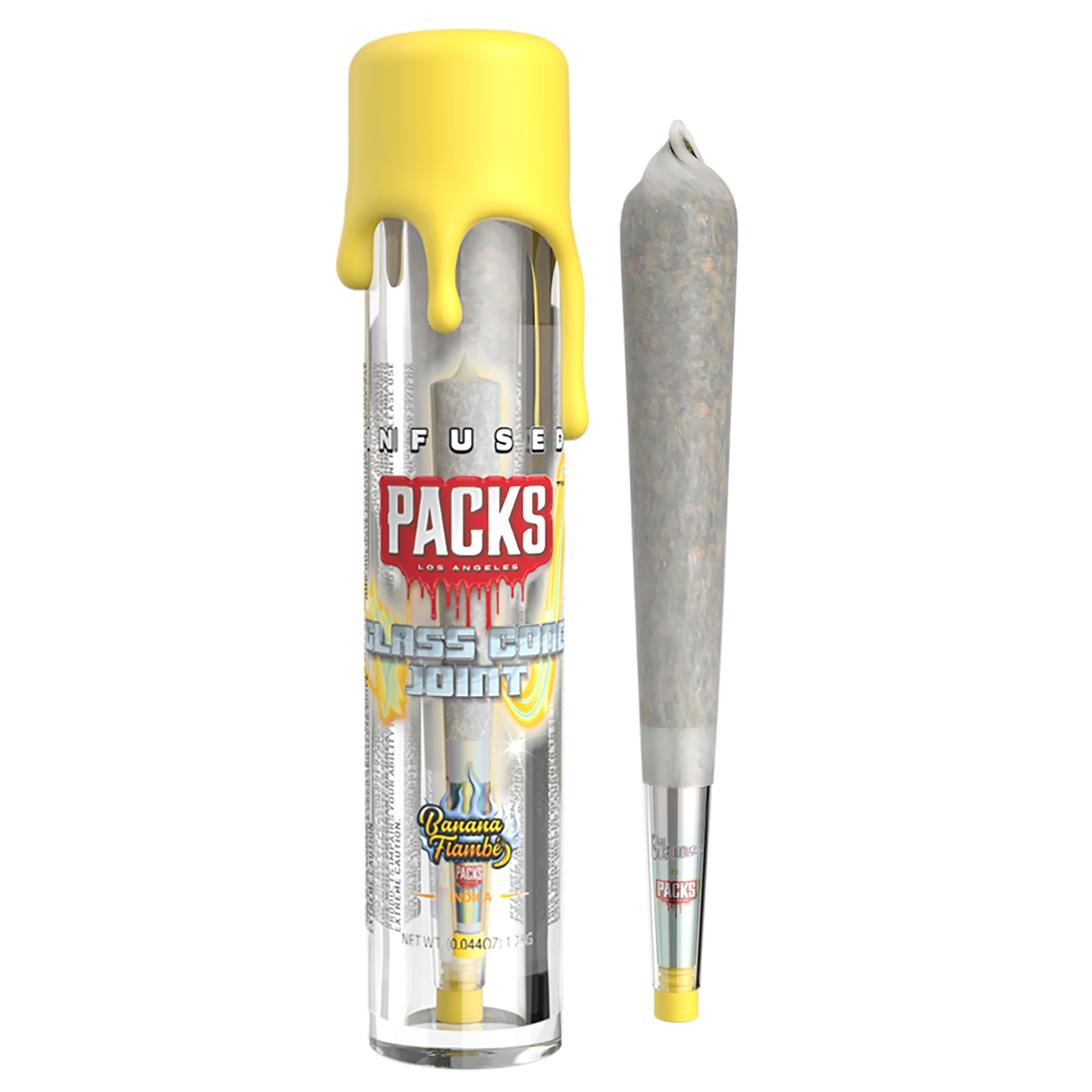 Photograph of product: BANANA FLAMBE | Glones Infused Glass Cone Joint | 1.5g
