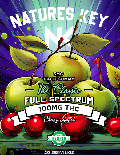 Photograph of product: Nature's Key-100mg Gummy-Cherry Apple