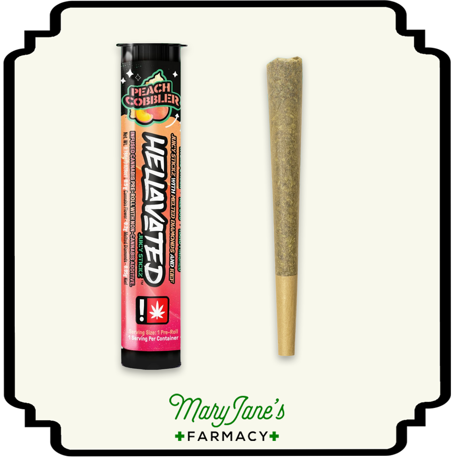 Photograph of product: Peach Cobbler Juicy Stickz Infused Pre-Roll | .75g