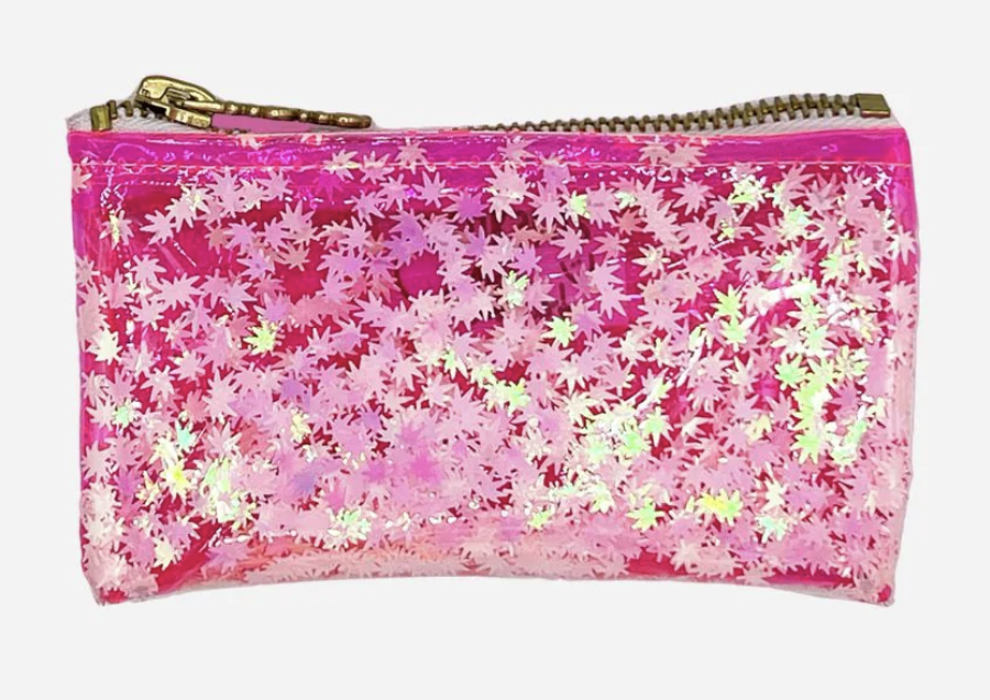 Photograph of product: KushKards | Pink Oui'd Confetti Mini Keychain Clutch