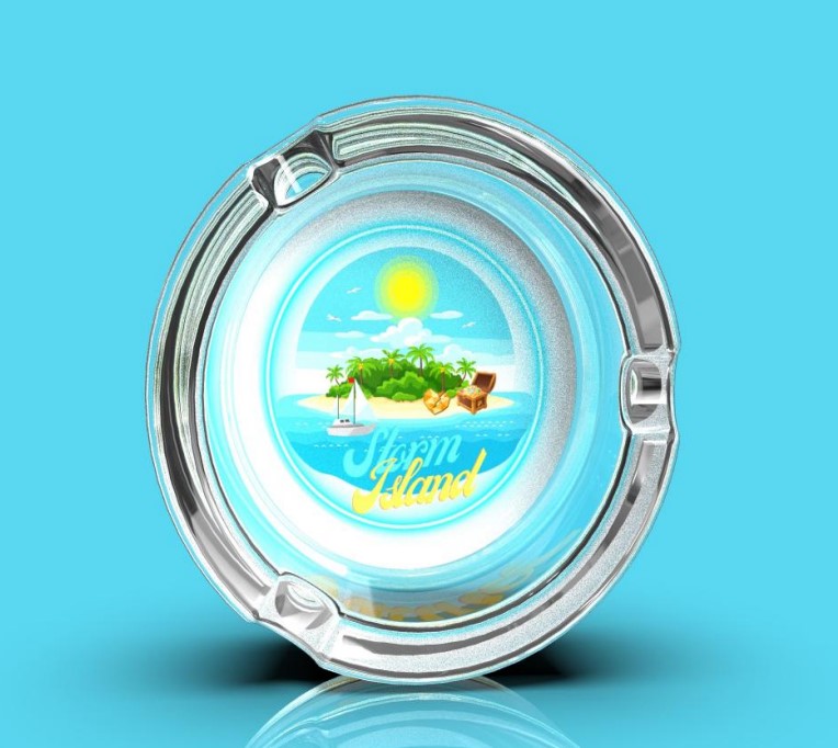 Photograph of product: Storm Island - Glass Ashtray - Assorted Designs