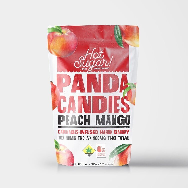 Photograph of product: Panda Candies: Peach Mango - 10pk 100mg