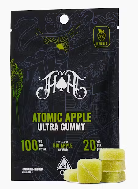 Photograph of product: Atomic Apple Gummies | 100mg TH-oui | Hybrid | Heavy Hitters