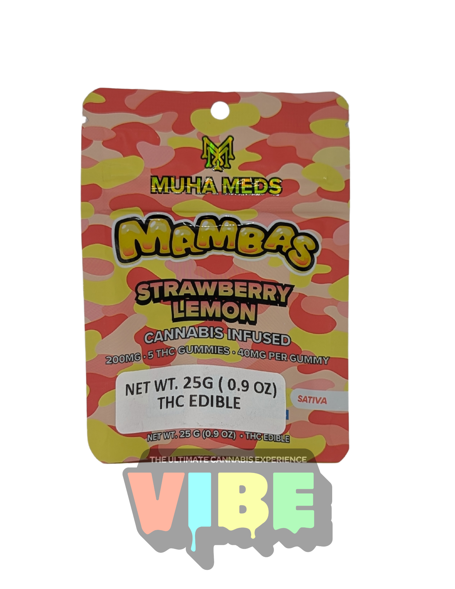 Photograph of product: Muha Meds Mamba | Strawberry Lemon | 200mg Gummies | REC
