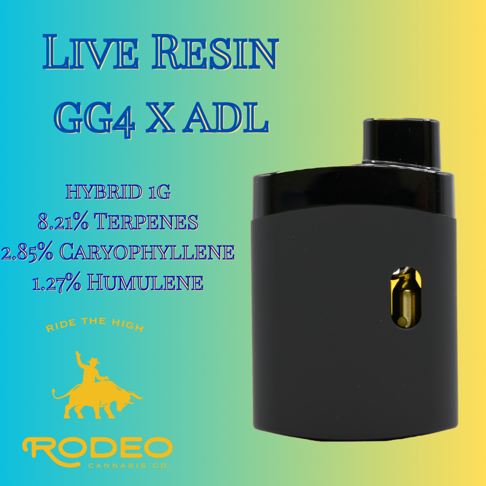 Photograph of product: Rodeo Live Resin GG4 x ADL 77.85% (I) 1g Disposable - 00198