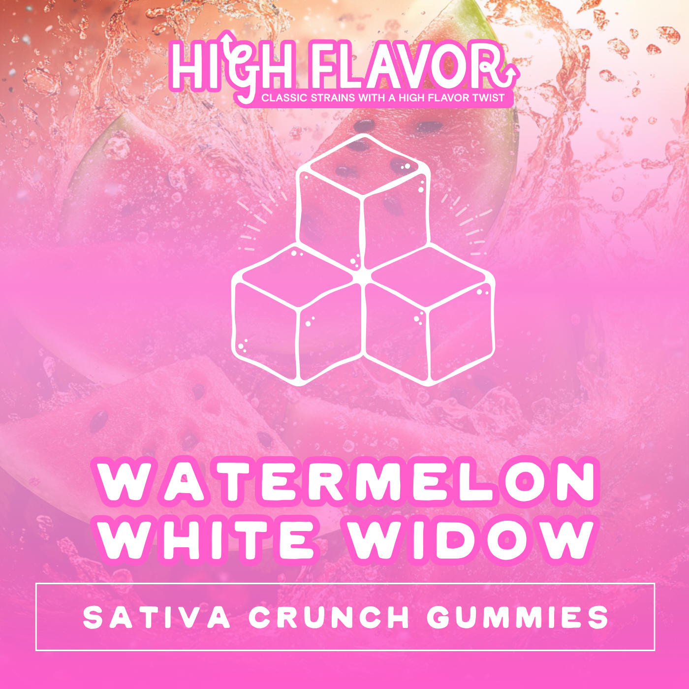 Photograph of product: Watermelon White Widow I Oui'd Crunch Gummy | 10 Pack (20 Servings)  (70-90mg)