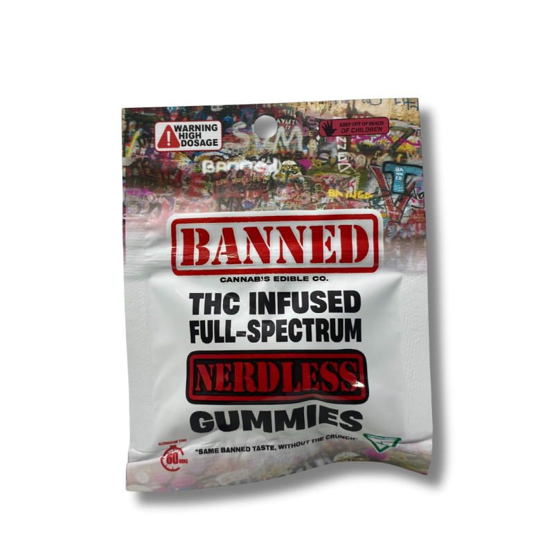 Photograph of product: Banned | Strawberry | 200mg | Nerdless Gummies