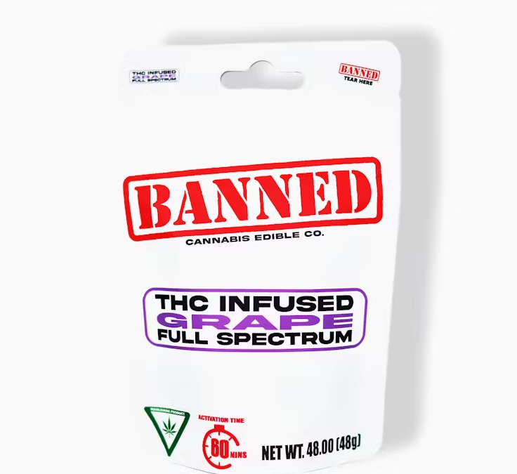 Photograph of product: BANNED | 200MG CLUSTERS | GRAPE