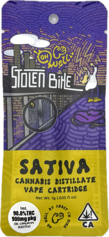 Photograph of product: Stolen Bike 1g Distillate Cart - Oh Well
