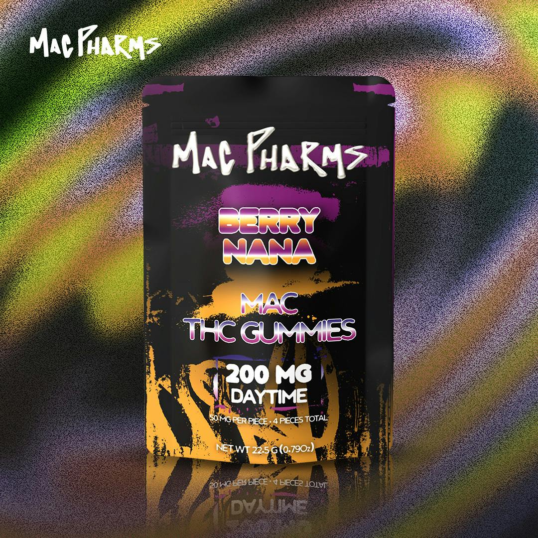 Photograph of product: MAC PHARMS | BERRY NANA - 200MG GUMMIES | 4PK | HYBRID