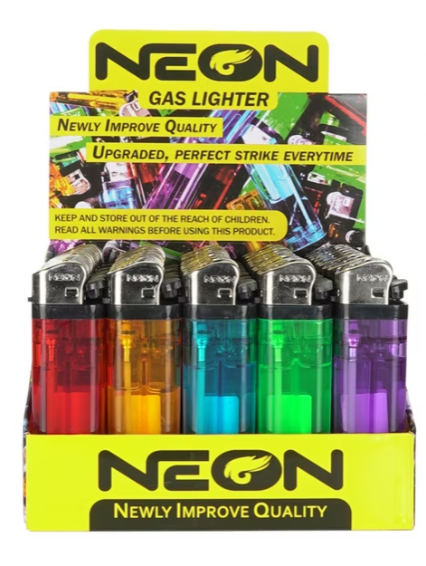 Photograph of product: NC Lighters NEON - Clear Color (Assorted)