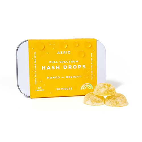 Photograph of product: Aeriz | Mango 1:1 au chocolat Drops 20pk | 100mg