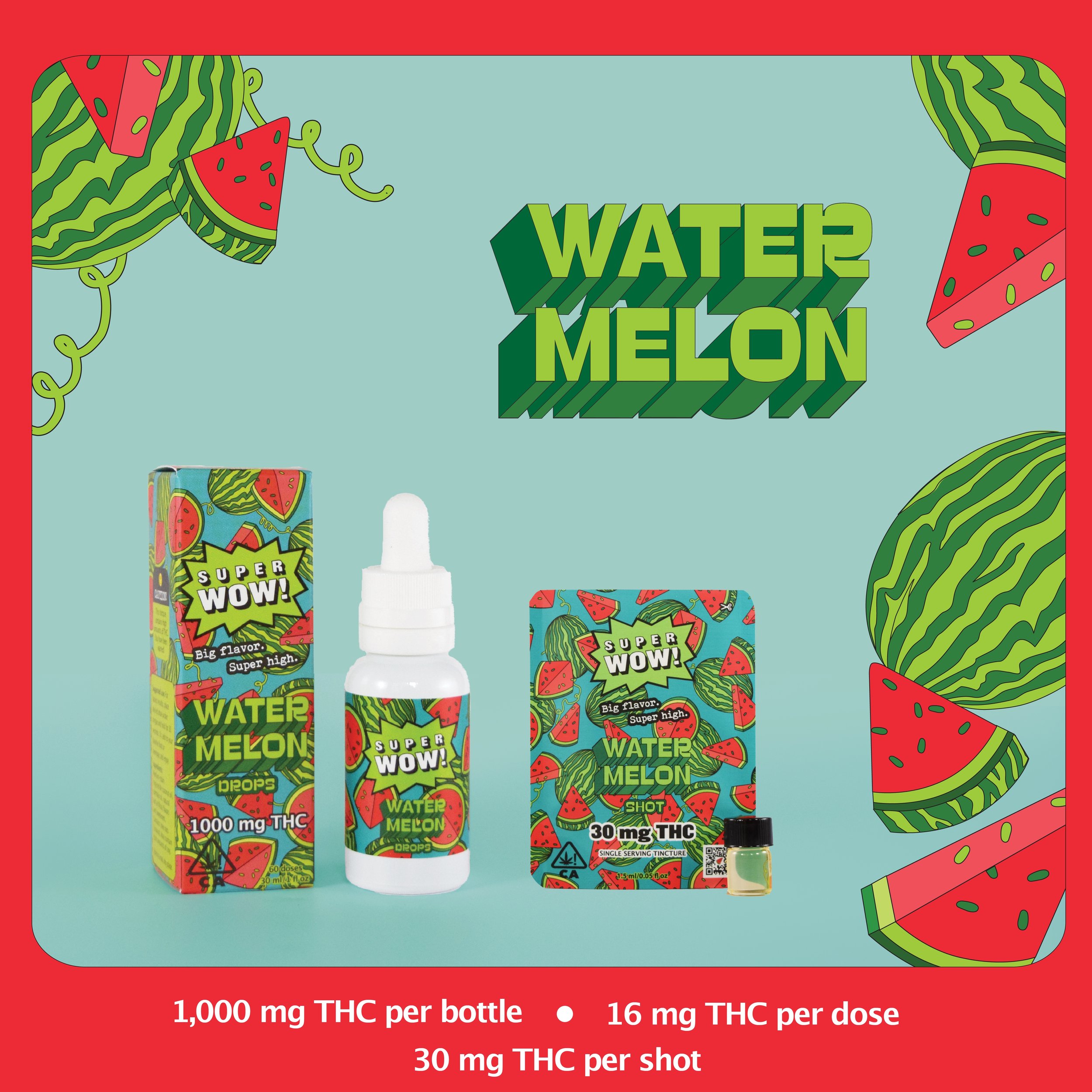 Photograph of product: SUPER WOW - WATERMELON DROPS