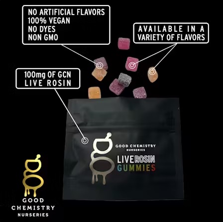 Photograph of product: Sweet & Sour Pineapple Live Rosin Gummies | 100mg - Good Chemistry
