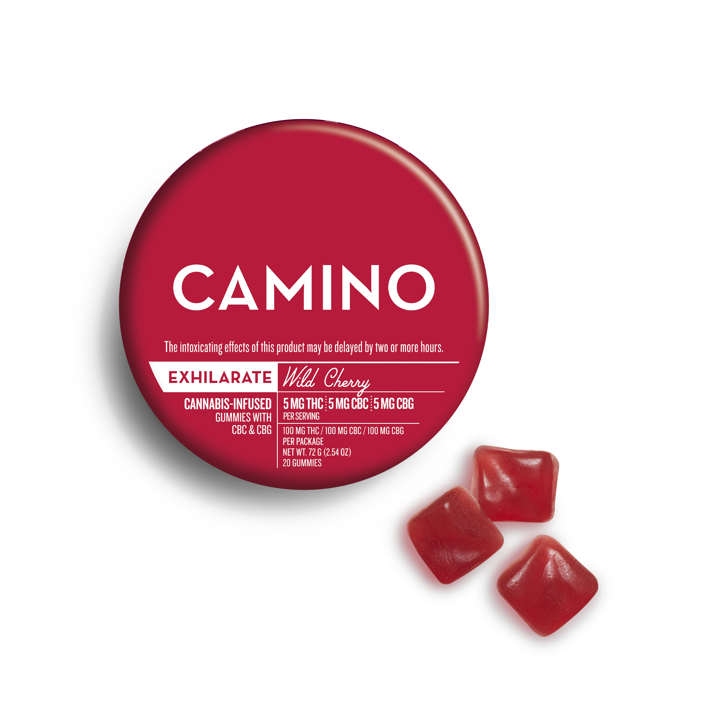 Photograph of product: Camino | Gummies | Wild Cherry | 20pk/100mg