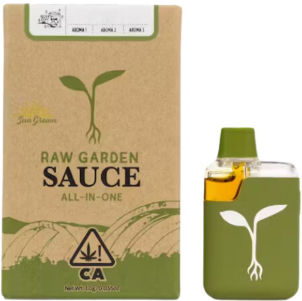 Photograph of product: RAW GARDEN 1G AIO SECRET FIRE SAUCE CART $54 | NON-OUID! ACCESSORY $35 | OUID! GOOD $4 | EXCISE TAX $0.76