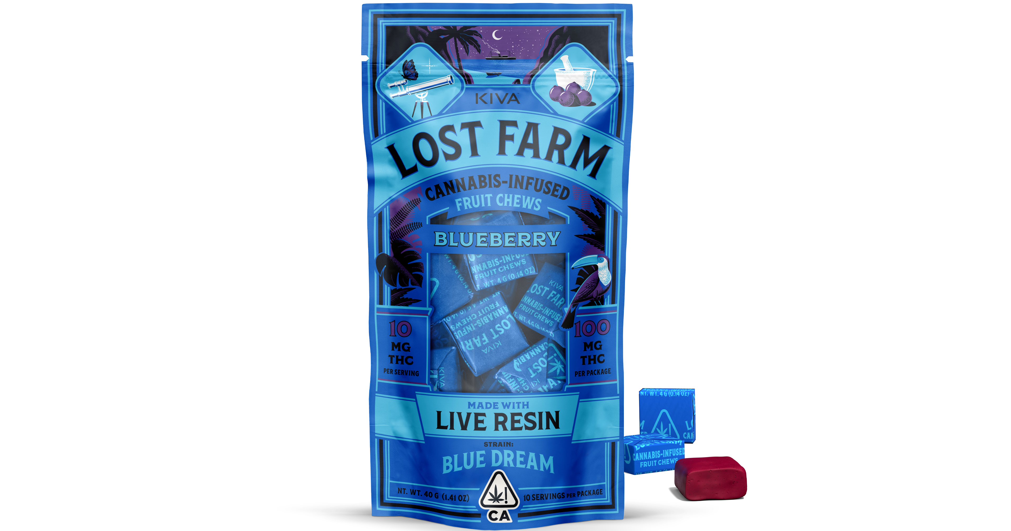 Photograph of product: Lost Farm Blueberry [H] 100mg Fruit Chews