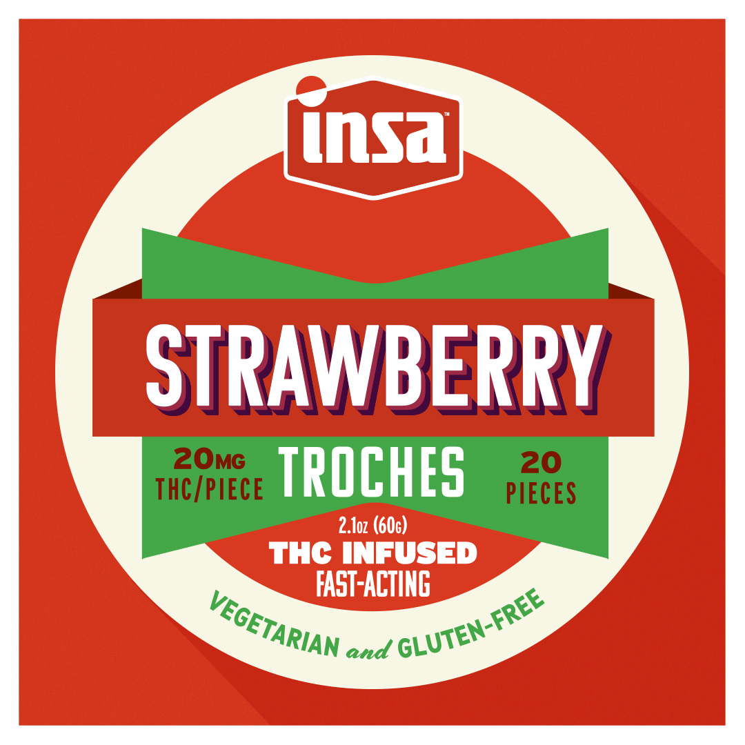 Photograph of product: Strawberry RSO Troches- 20 ct/ 20 mg- 400mg