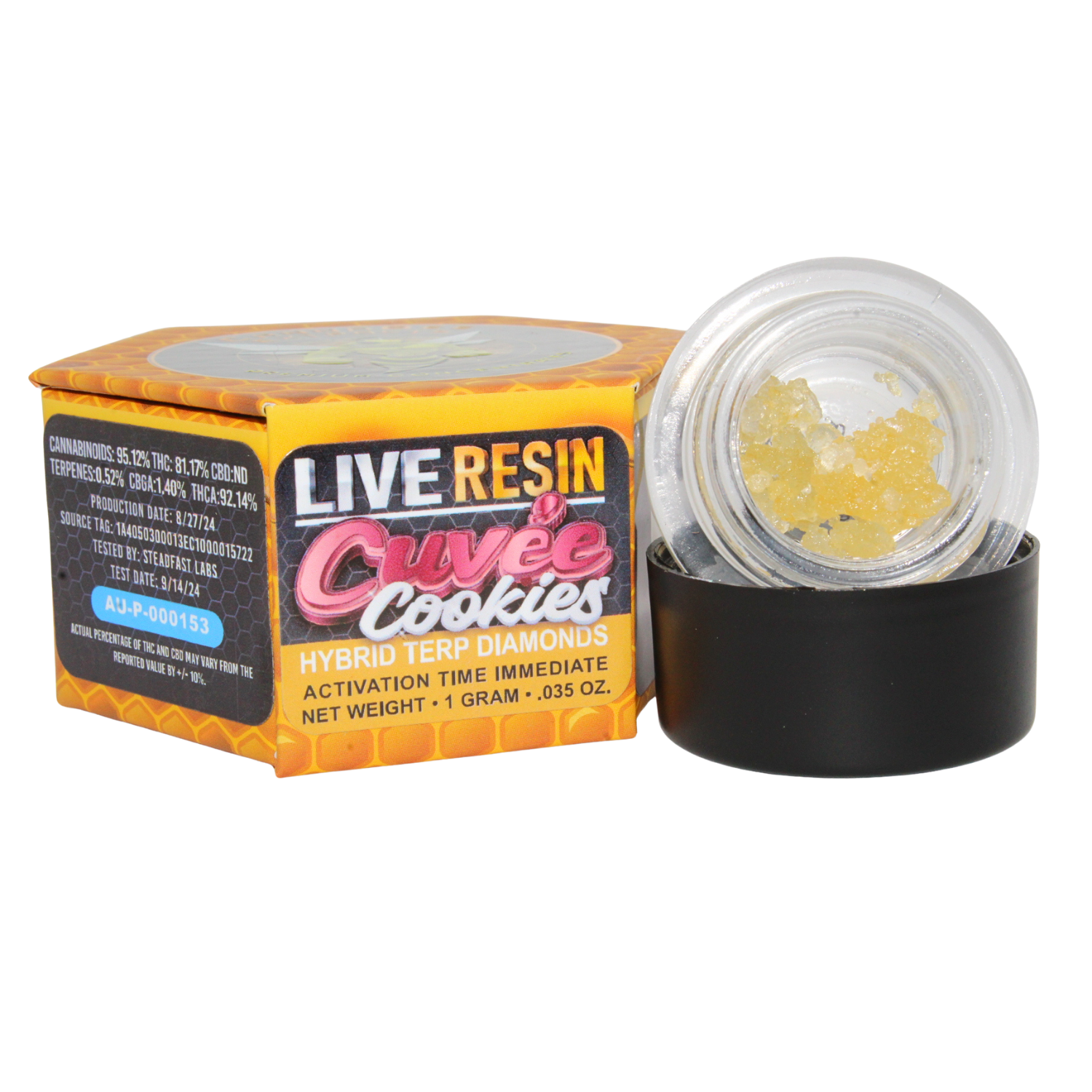 Photograph of product: CANNABEE EXTRACTS CUV'EE COOKIES LR TERP DIAMONDS REC