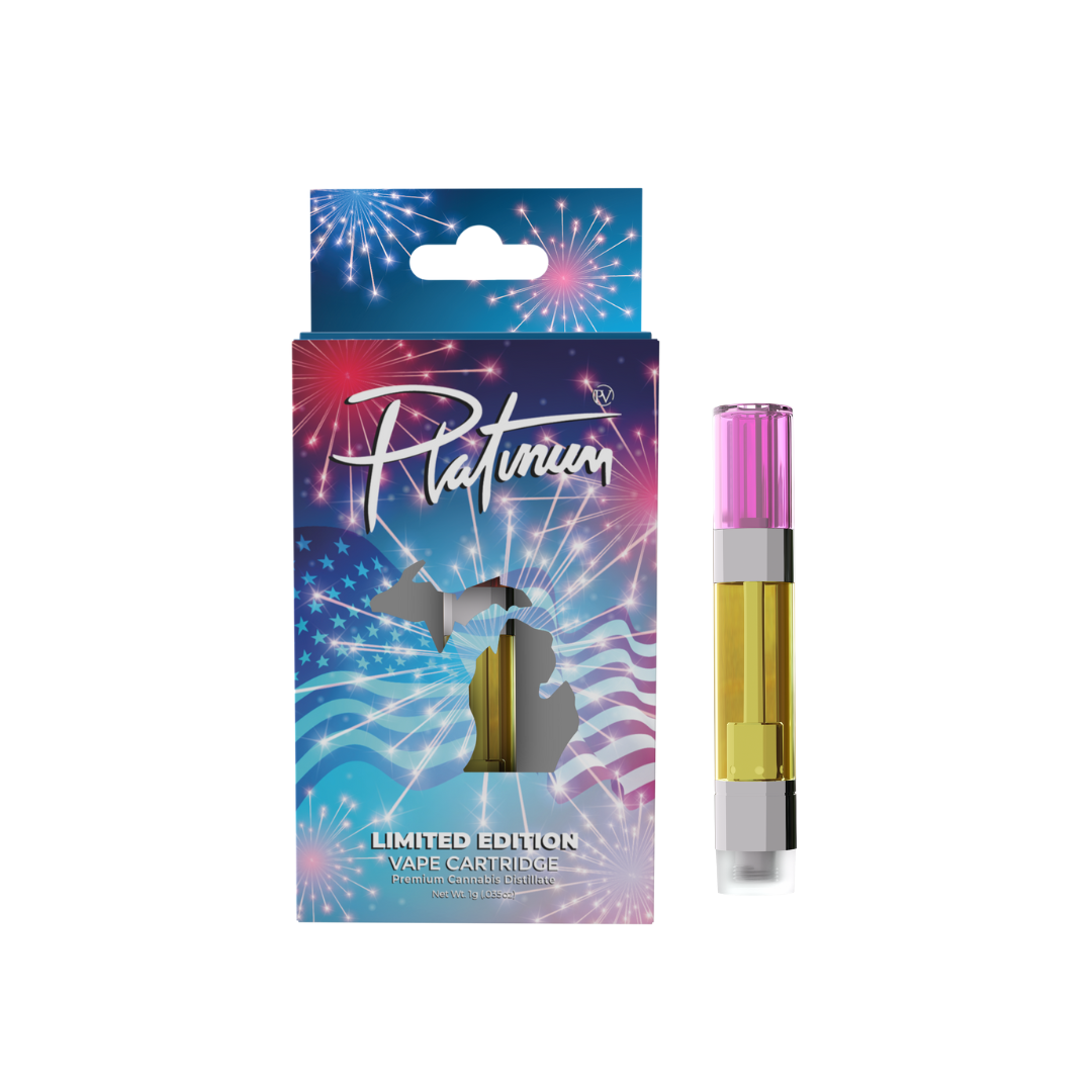 Photograph of product: Limited Edition Platinum Vape | Tropical Tariff Distillate Cartridge | 1g