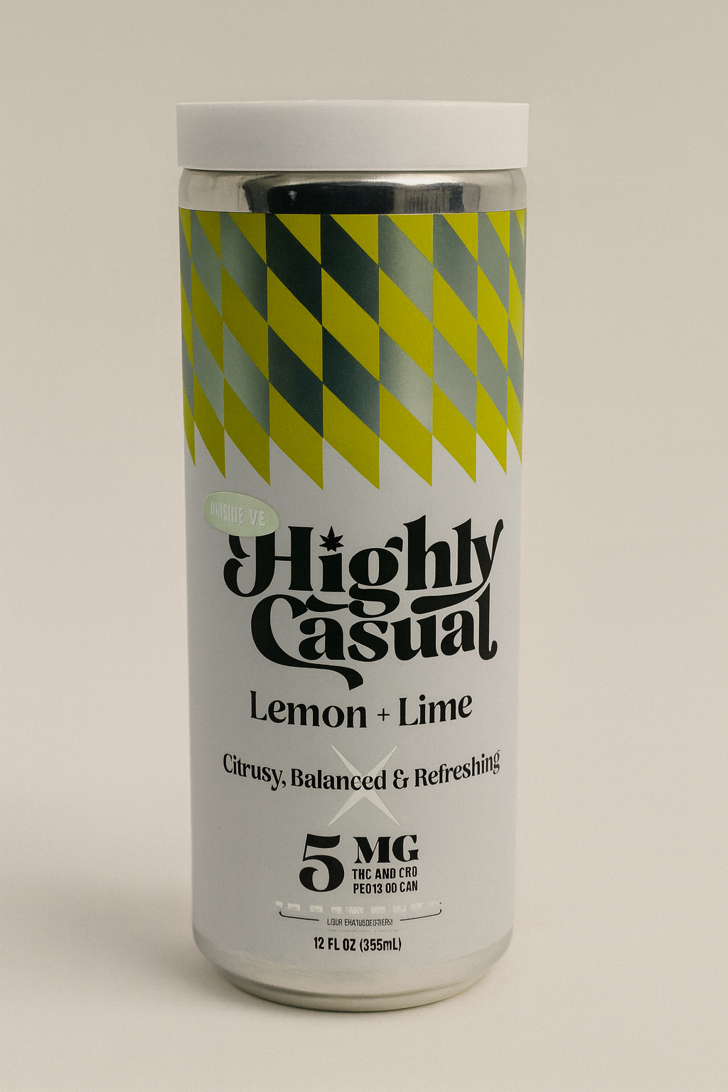 Photograph of product: Highly Casual - Lemon + Lime Infused Seltzer 1:1 - 5mg