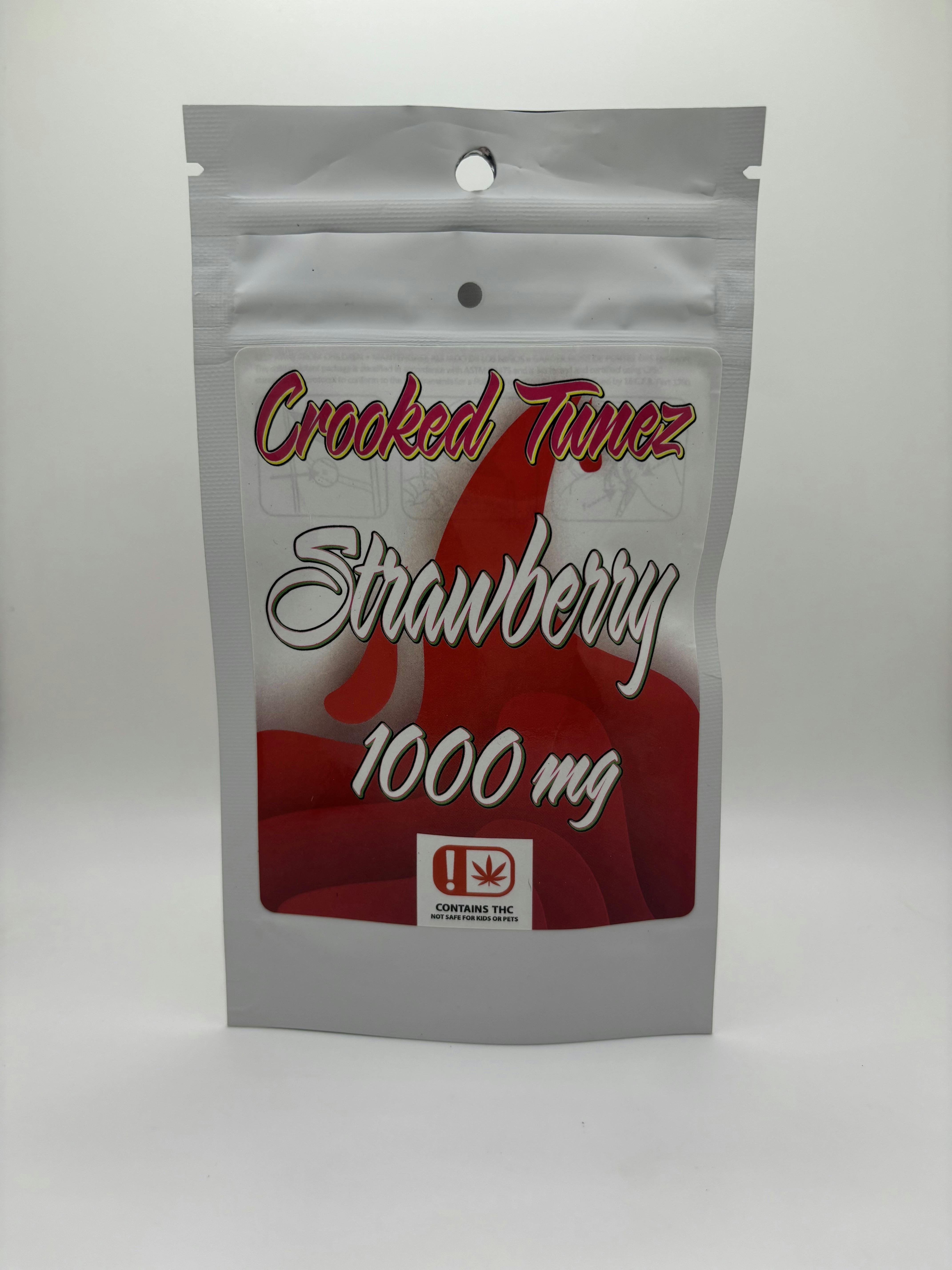 Photograph of Product: CROOKED TUNEZ GUMMIES - 10PK - 100MG - Blue Raspberry - 50g