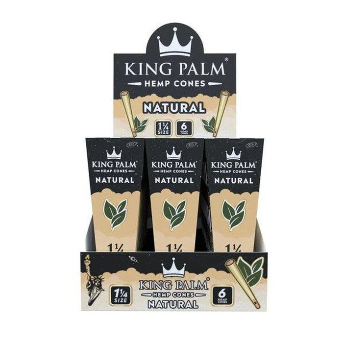 Photograph of product: King Palm 6pk Natural Hemp Cones - 1 1/4