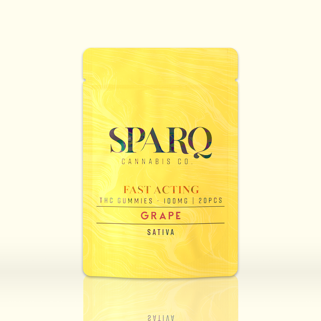 Photograph of product: Grape | 100mg | Fast-Acting Gummies