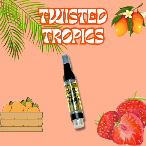 Photograph of product: Twisted Tropics - 1g Cartridge Vape - Brute's Roots - REC