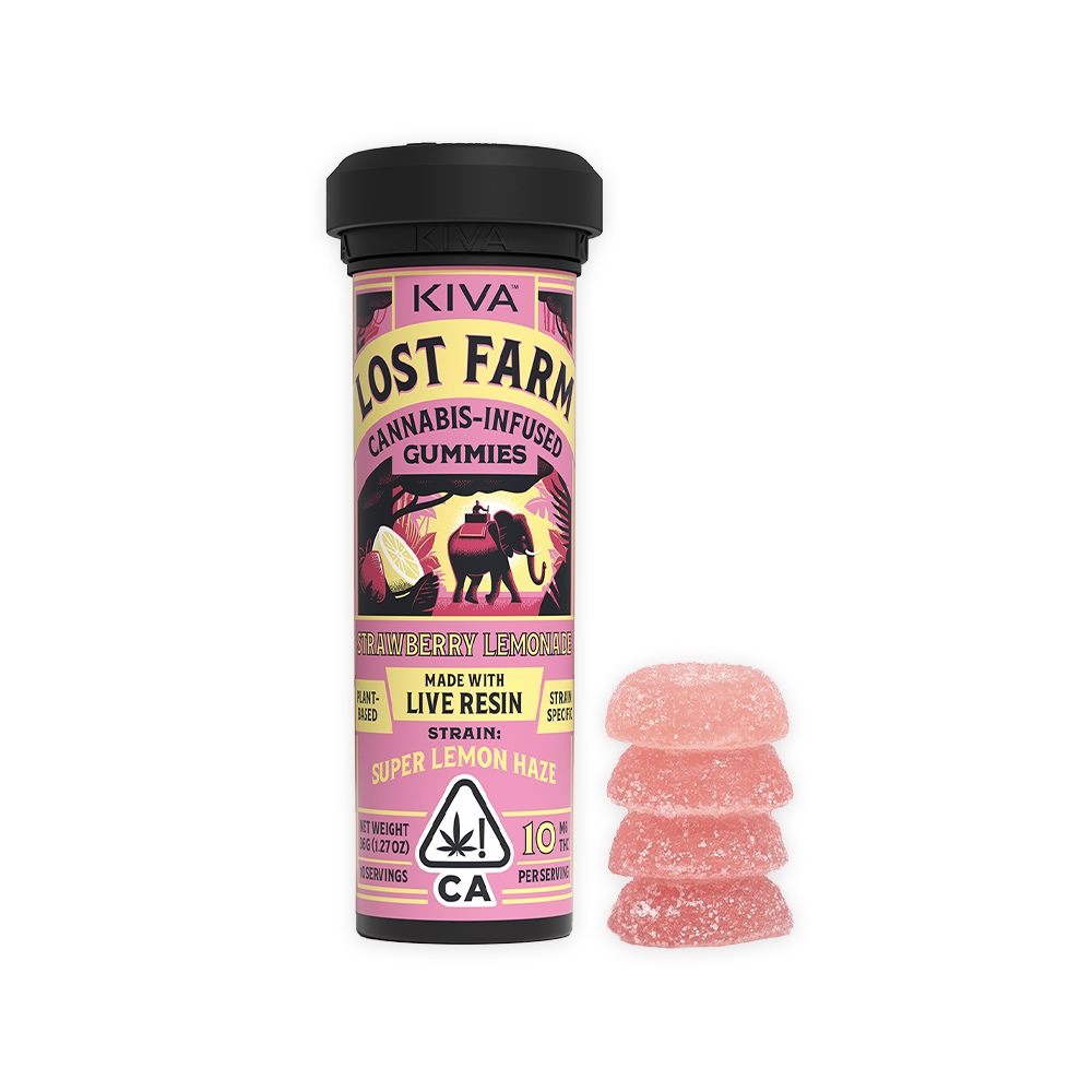Photograph of product: LOST FARM STRAWBERRY LEMONADE SUPER LEMON HAZE GUMMIES [10 CT]