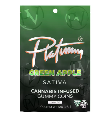 Photograph of product: Platinum Vape - 200mg TH-oui Gummies - Green Apple (S)