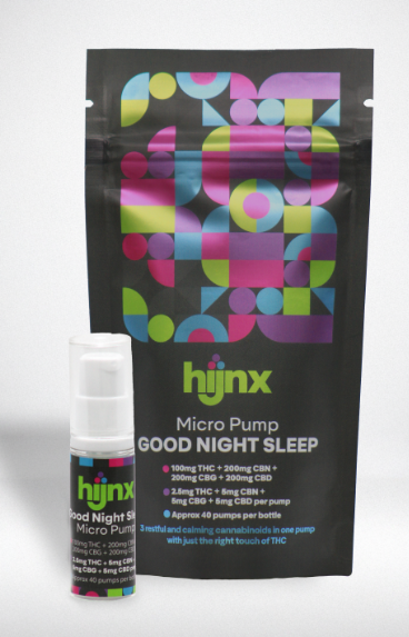 Photograph of product: HIJNX GOOD NIGHT SLEEP 1:2:2:2 TH-oui:CBN:CBG:CBD MICRO PUMP 100MG