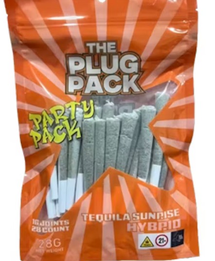 Photograph of product: The Plug Pack | Party Pack | Tequila Sunrise | 28pk | Pre-rolls