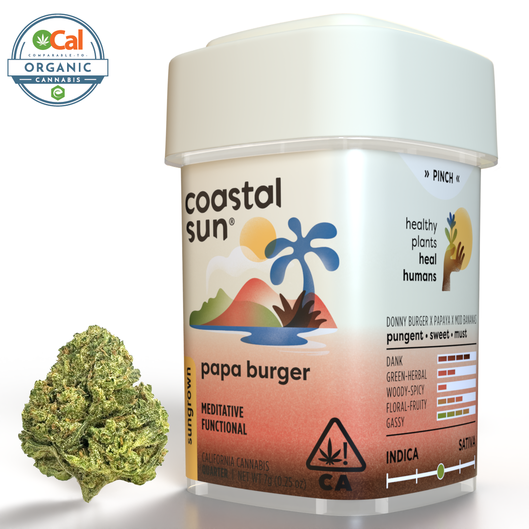 Photograph of product: Coastal Sun Sungrown 7g Quarter - Papa Burger (H)