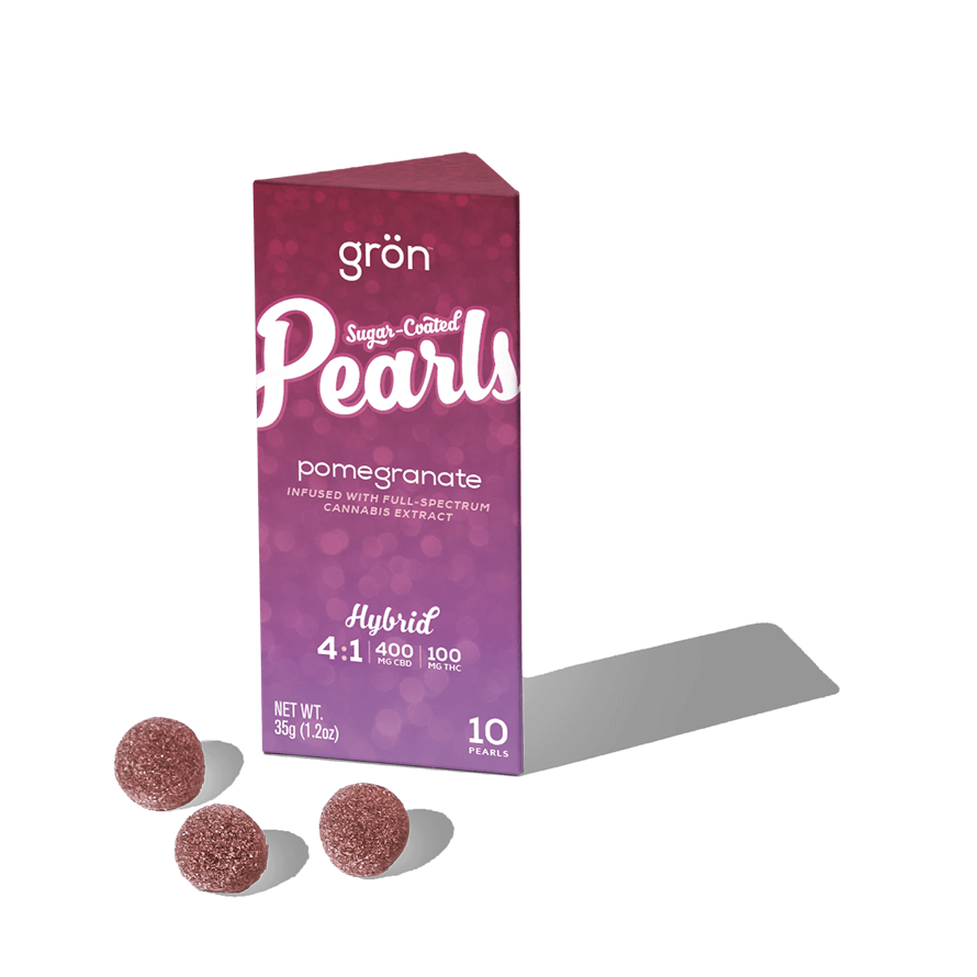 Photograph of product: Gron | Pearls 10pc | 4:1 Pomegranate Pearls | Hybrid | 100mg
